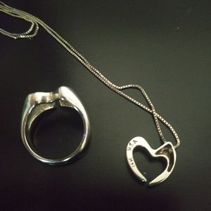 Heart necklace and ring